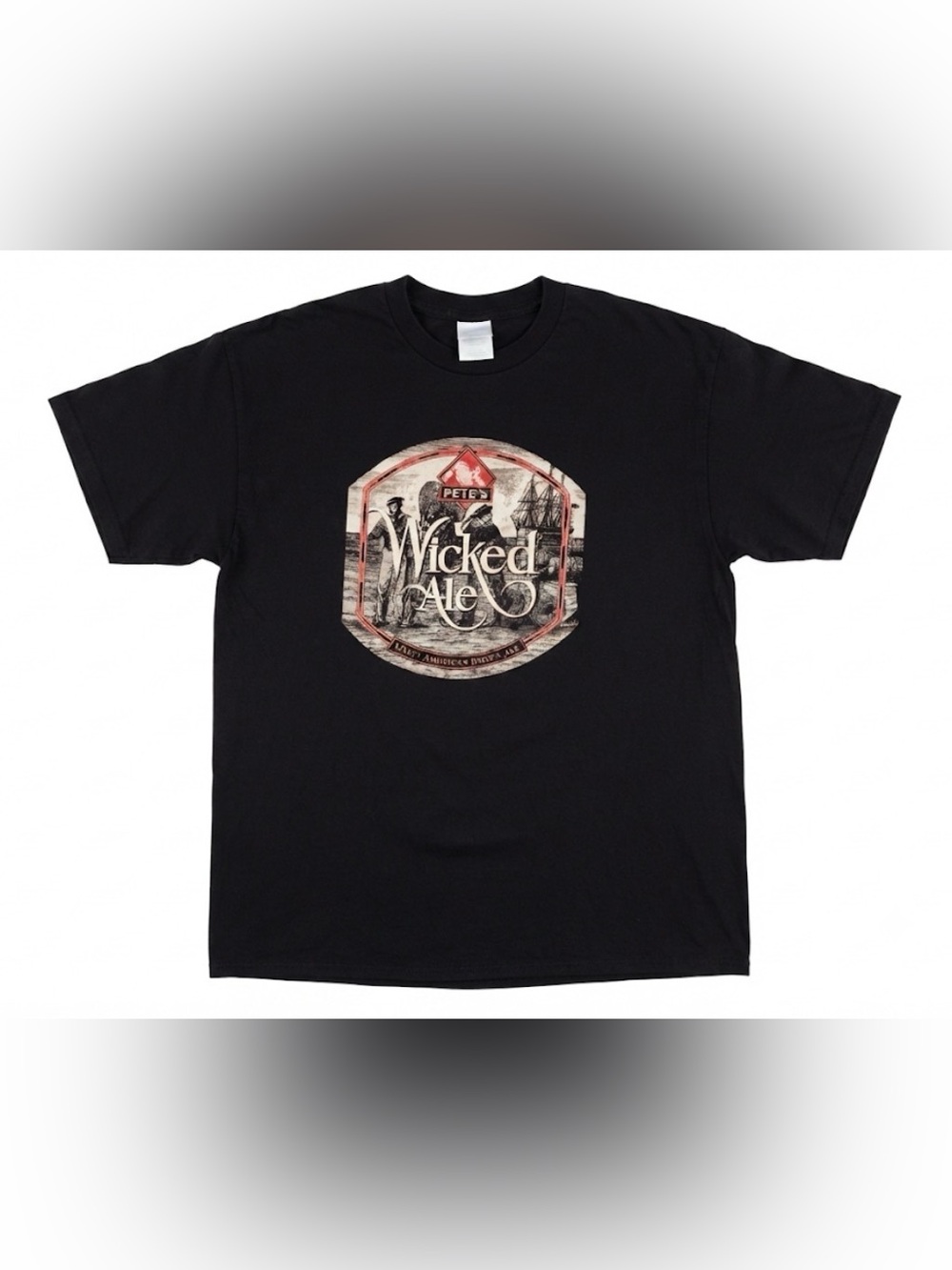Vintage 90s Pete’s Wicked Ale T-Shirt Mens XL Black Graphic Tee Malt Brown Ale